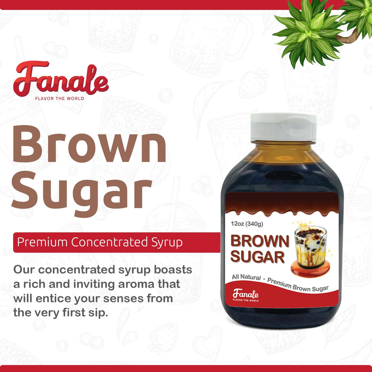 Close-up of Fanale syrup swirling into tea, hinting tiger milk tea flavor