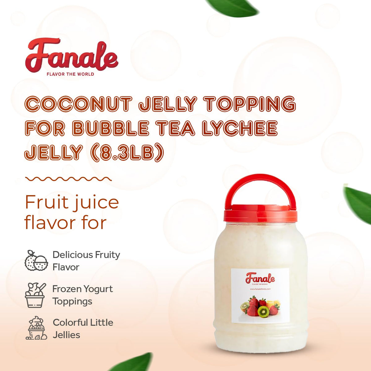 Fanale Coconut Jelly Bear shape provides playful texture for desserts and beverages