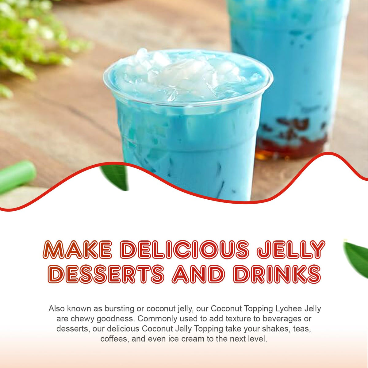 Fanale Coconut Jelly Circle shape offers versatile topping for puddings and smoothies