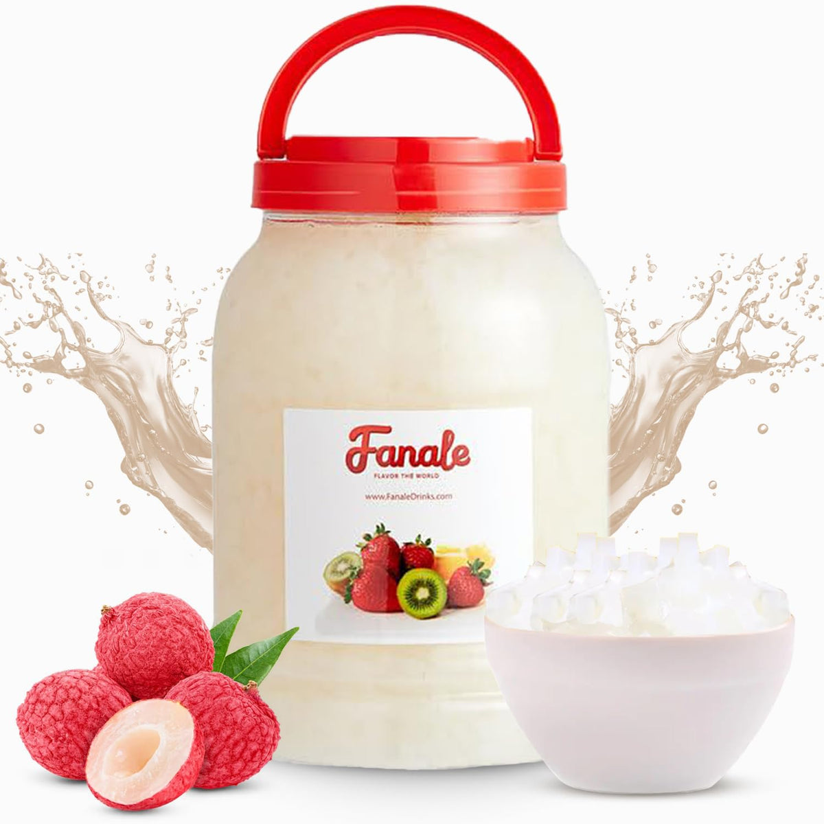 Fanale Coconut Jelly Heart shape adds chewy texture and colorful presentation to drinks