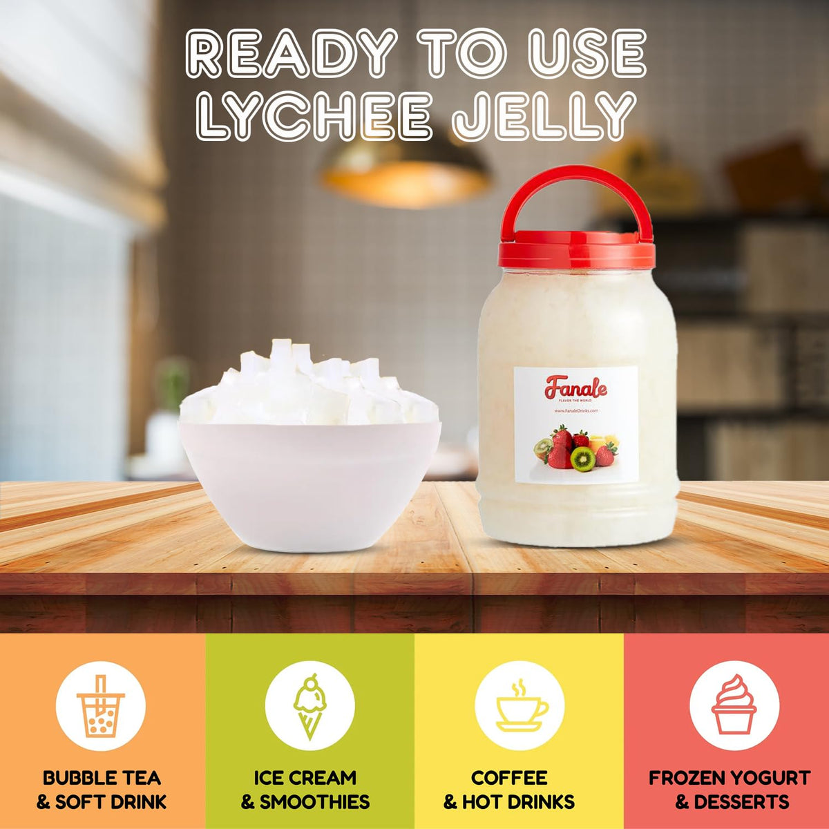 Fanale Coconut Jelly Lychee flavor adds exotic sweetness to drinks