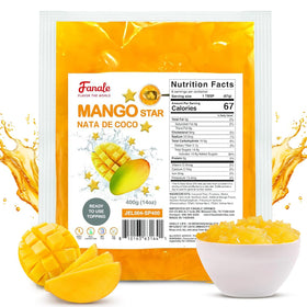 Fanale Coconut Jelly Topping in bubble tea glass adds chewy texture