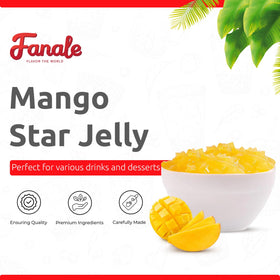 Piece of coconut nata de coco in Fanale topping provides fiber