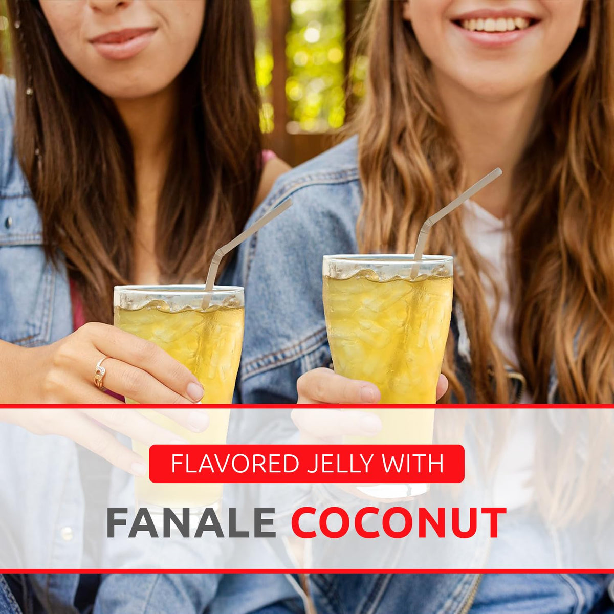 Fanale heart-shaped jelly adds cute visuals to drinks.