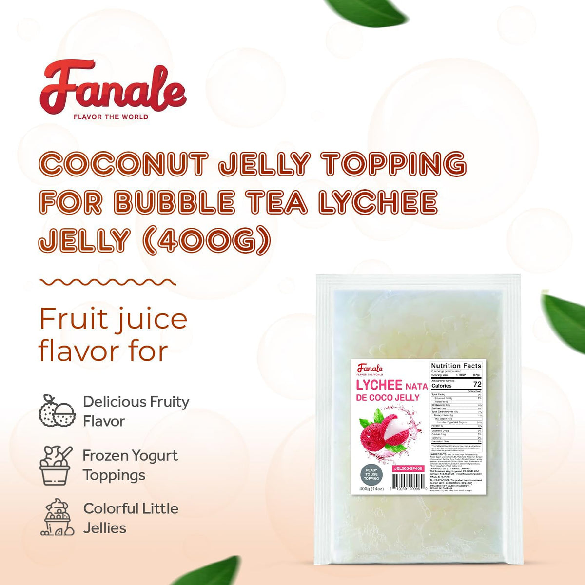 Fanale Coconut Jelly Topping pudding dessert layer for color and texture