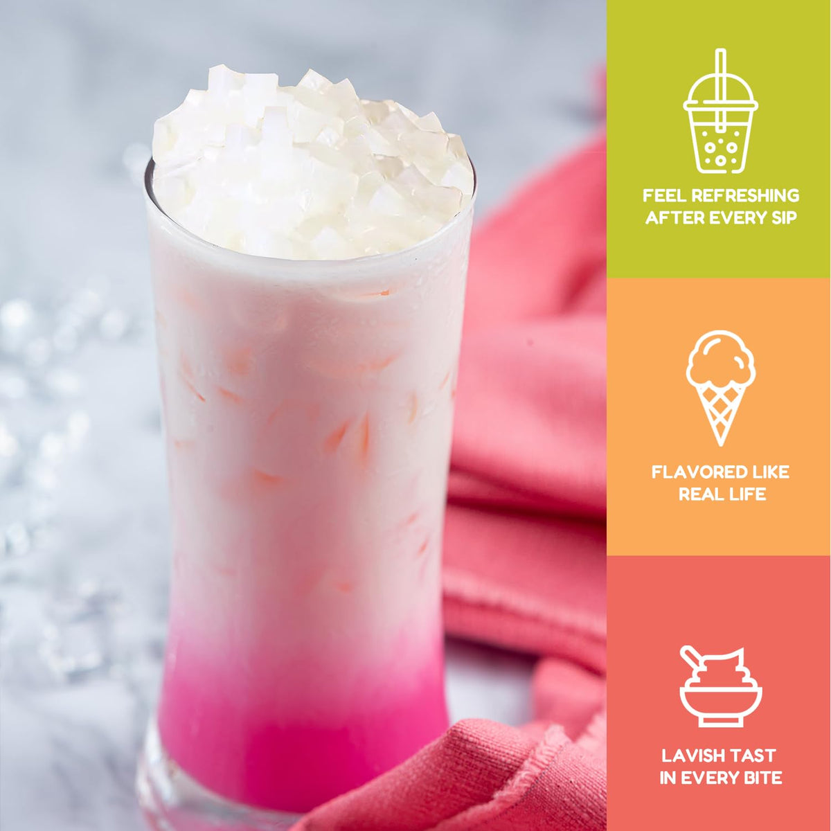 Fanale Coconut Jelly Topping star-shaped pieces for fun desserts