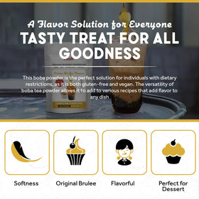 Fanale Creme Brulee powder with desserts, adding authentic caramel notes.