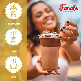 Fanale Creme Brulee powder dissolving smoothly into a batter or drink.