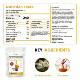 Fanale Creme Brulee powder in resealable bag preserves freshness for baking.