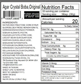 Fanale Crystal Agar Boba Jelly Balls bag-portion supports quick topping prep.