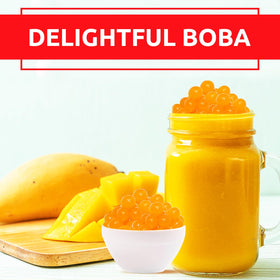Fanale Mango Popping Boba Pearls on ice cream elevate desserts with chewy mango pops