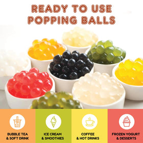Fat-free topping adding fruity flavor to smoothies, shakes, and beverages