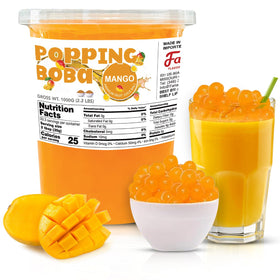 Fanale Mango Popping Boba Pearls packaging shows convenient, ready-to-eat topping
