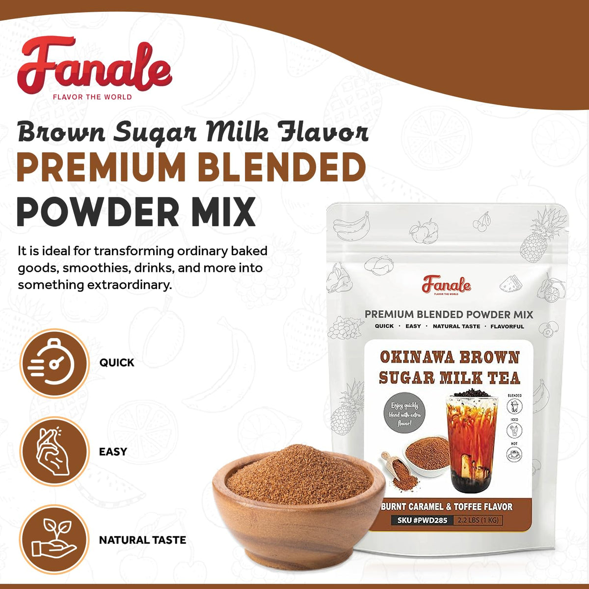 Scoop included with Fanale powder for precise measuring.
