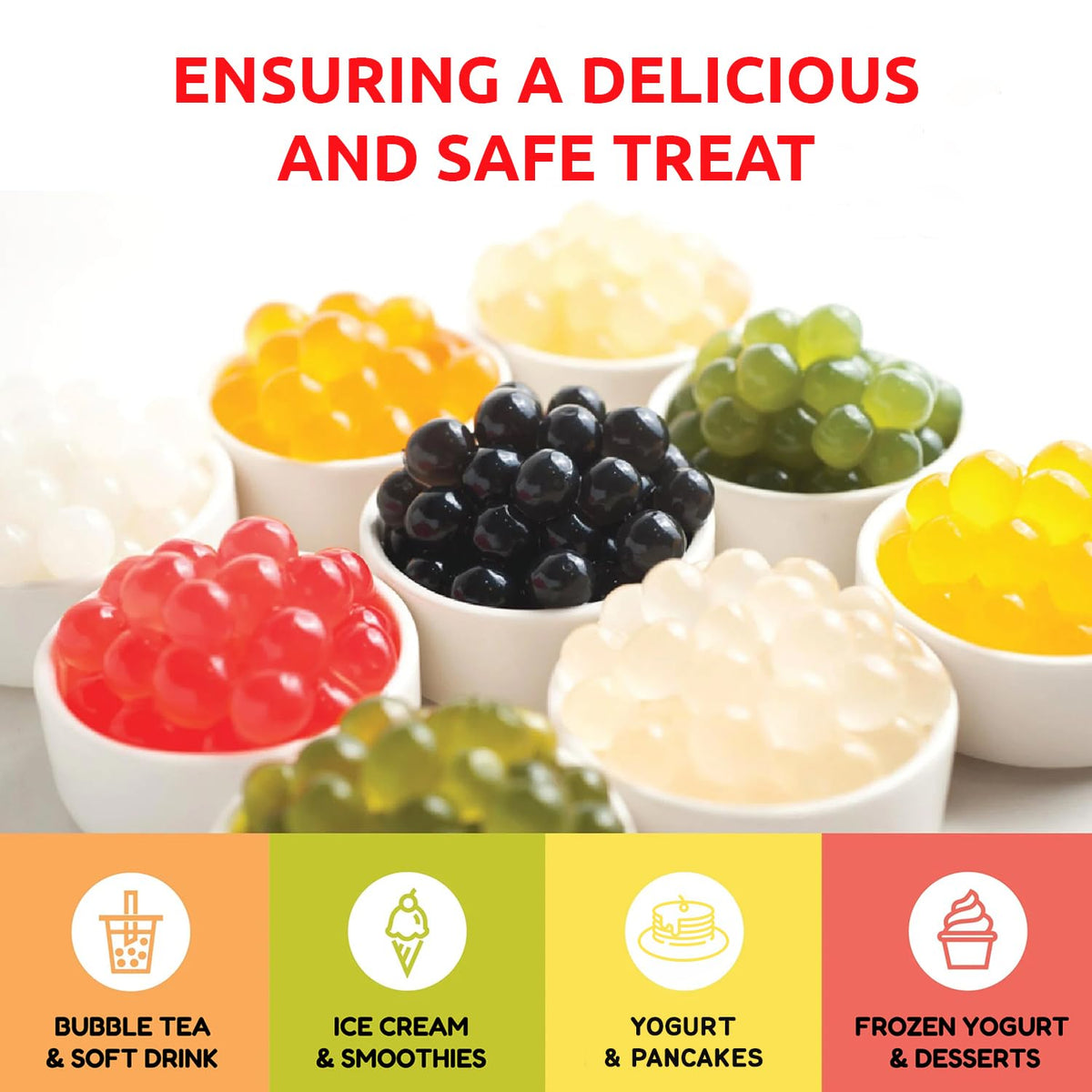 Vegan non-GMO gluten-free fat-free ingredients ensure a clean topping.