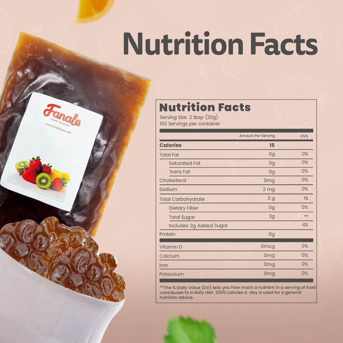 Fanale transparent pearls perfect as dessert garnish with a soft chew