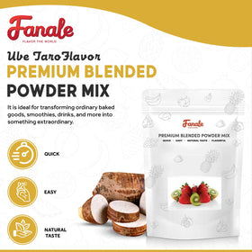 Fanale Ube Taro powder in a resealable bag for easy pantry storage and freshness