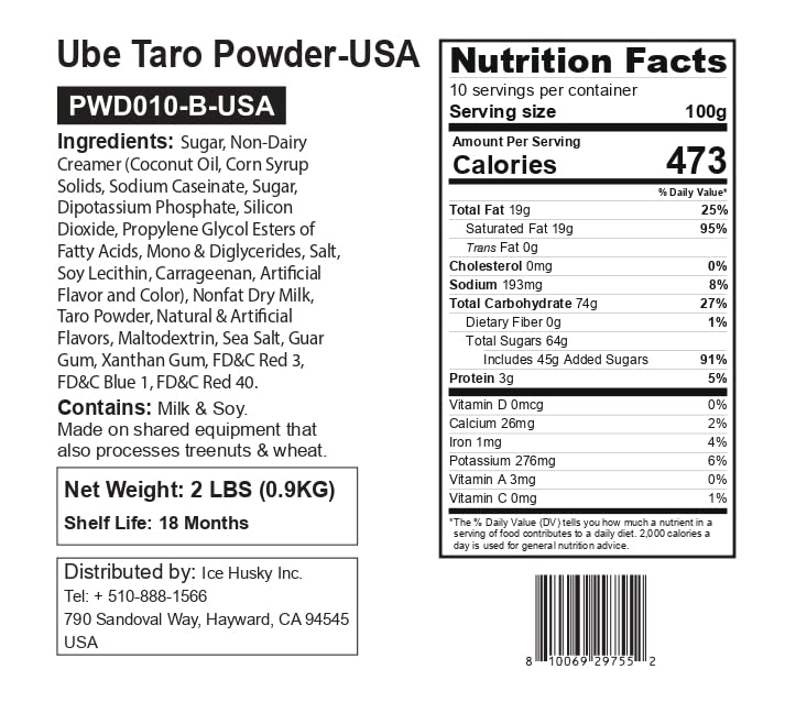 Fanale Ube Taro flavor powder enhances baking with a vibrant purple hue