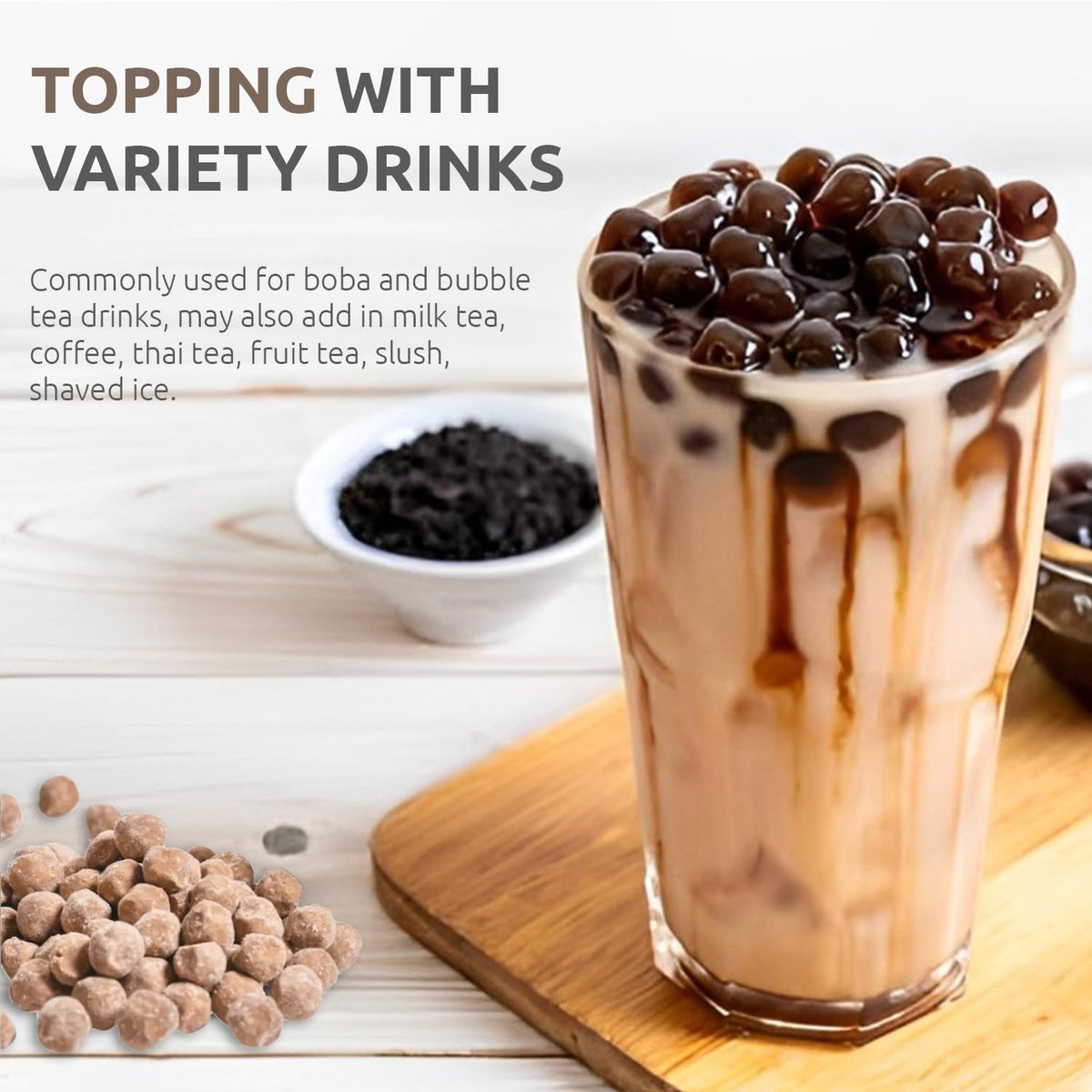 Fanale US Boba Co pearls coated in syrup for shine and sweetness