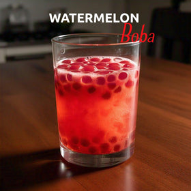 Fanale Watermelon Popping Boba Pearls dessert bowl enhances texture and taste.