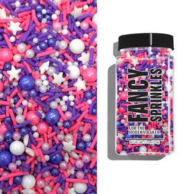 Fancy Sprinkles Call Me Maybe sprinkles in purple pink and white add vibrant color to cupcakes