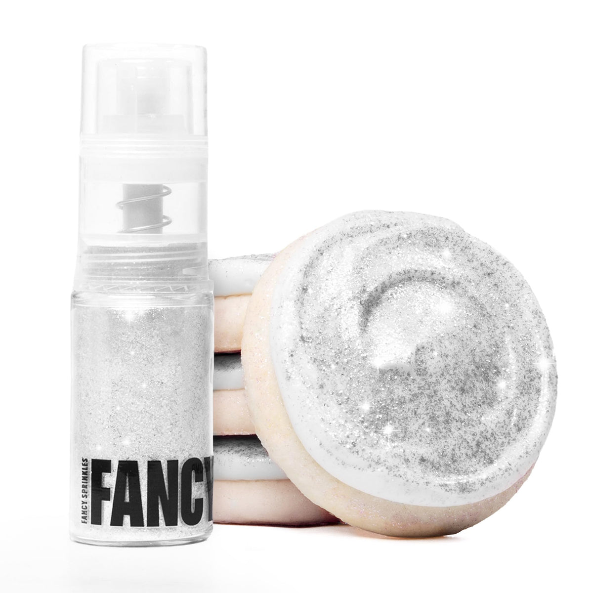 Fancy Sprinkles Diamond White Glitter Pump adds dazzling sparkle without changing flavor or texture.