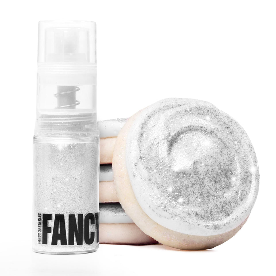 Fancy Sprinkles Diamond White Glitter Pump adds dazzling sparkle without changing flavor or texture.