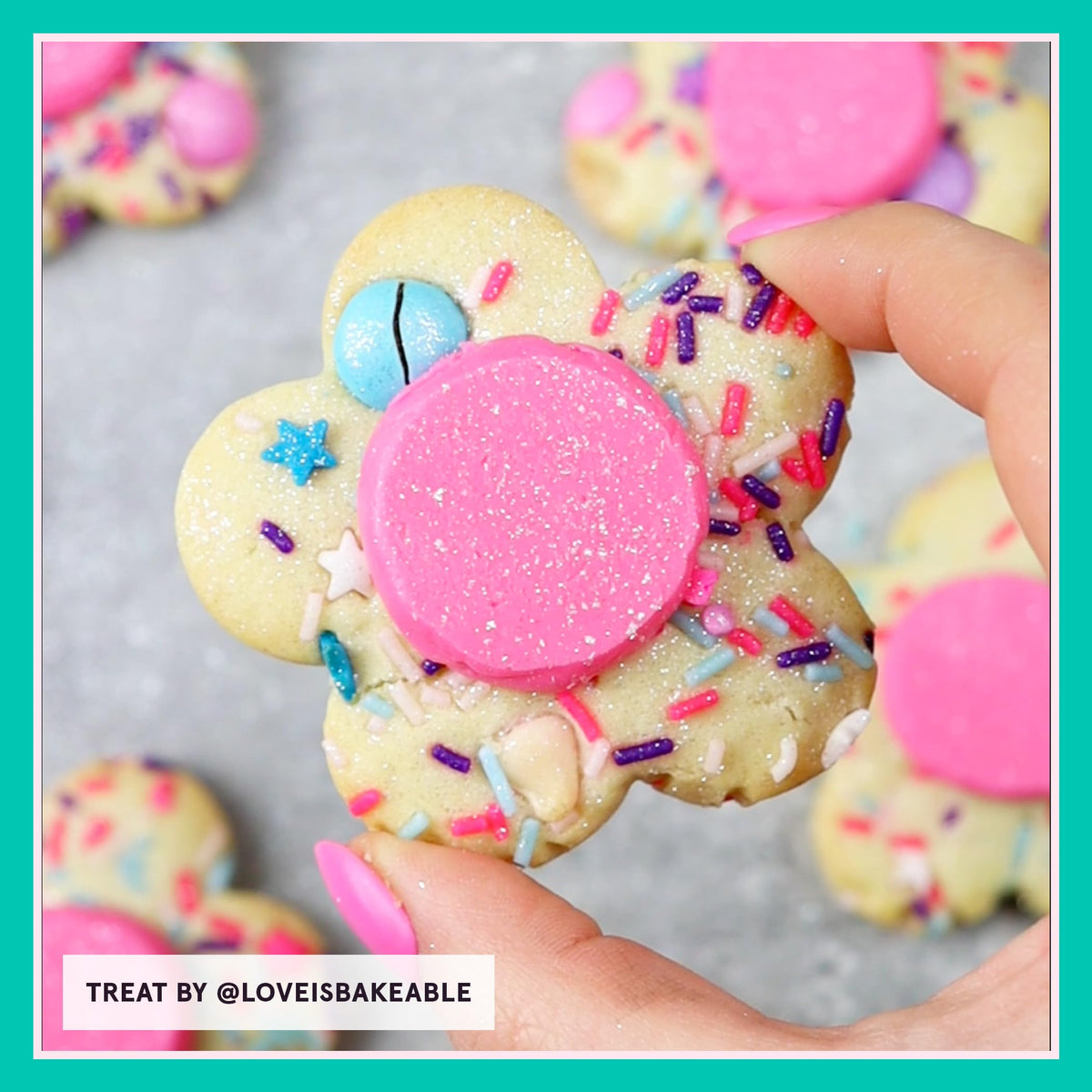 Fancy Sprinkles dough coated with confetti creates exciting baked treats.