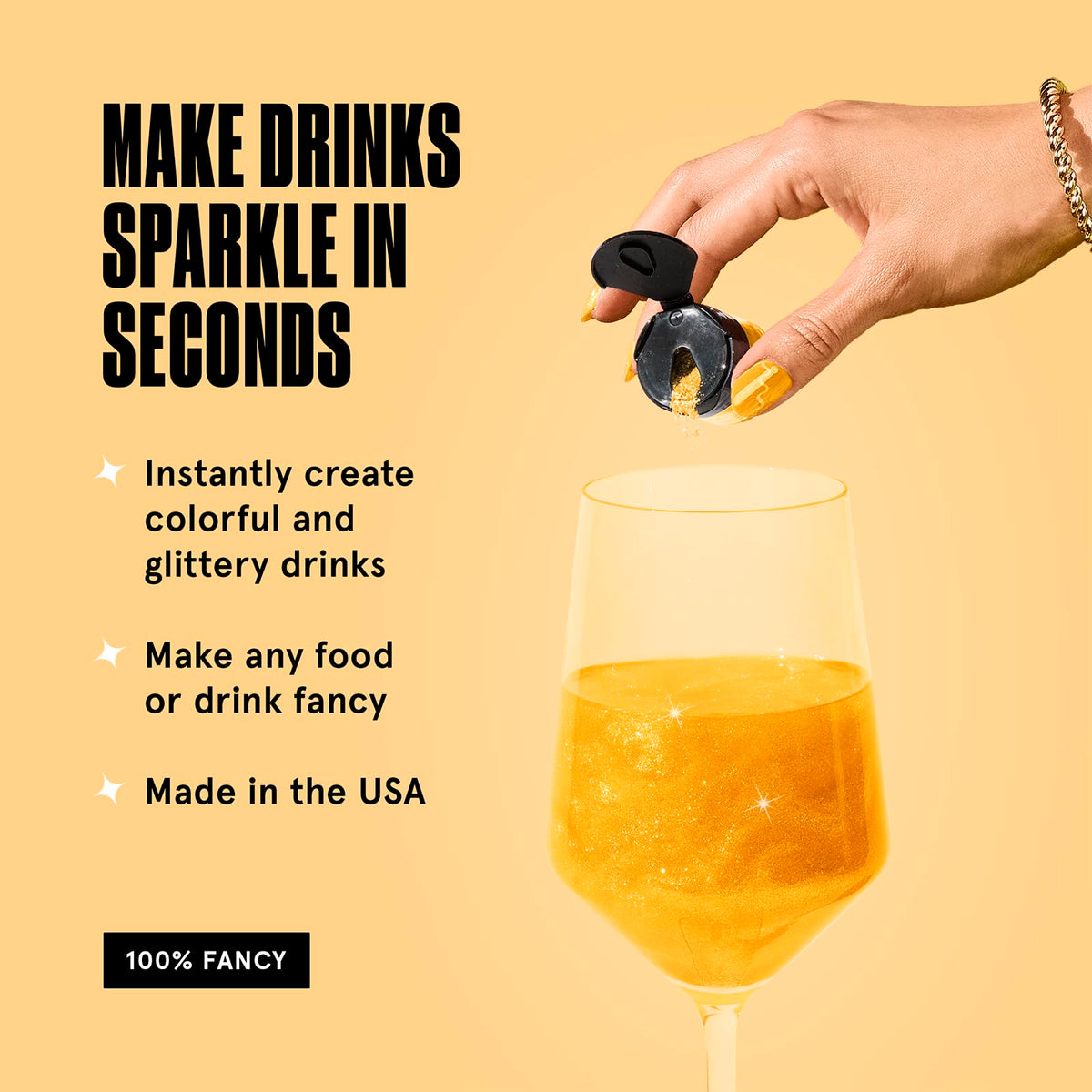 Fool's Gold glitter on desserts adds prismatic sparkle without changing flavor.