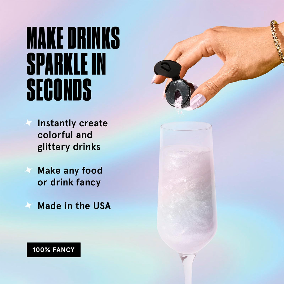 Fancy Sprinkles Moonstone glitter dust on cupcakes for a shimmering, edible finish
