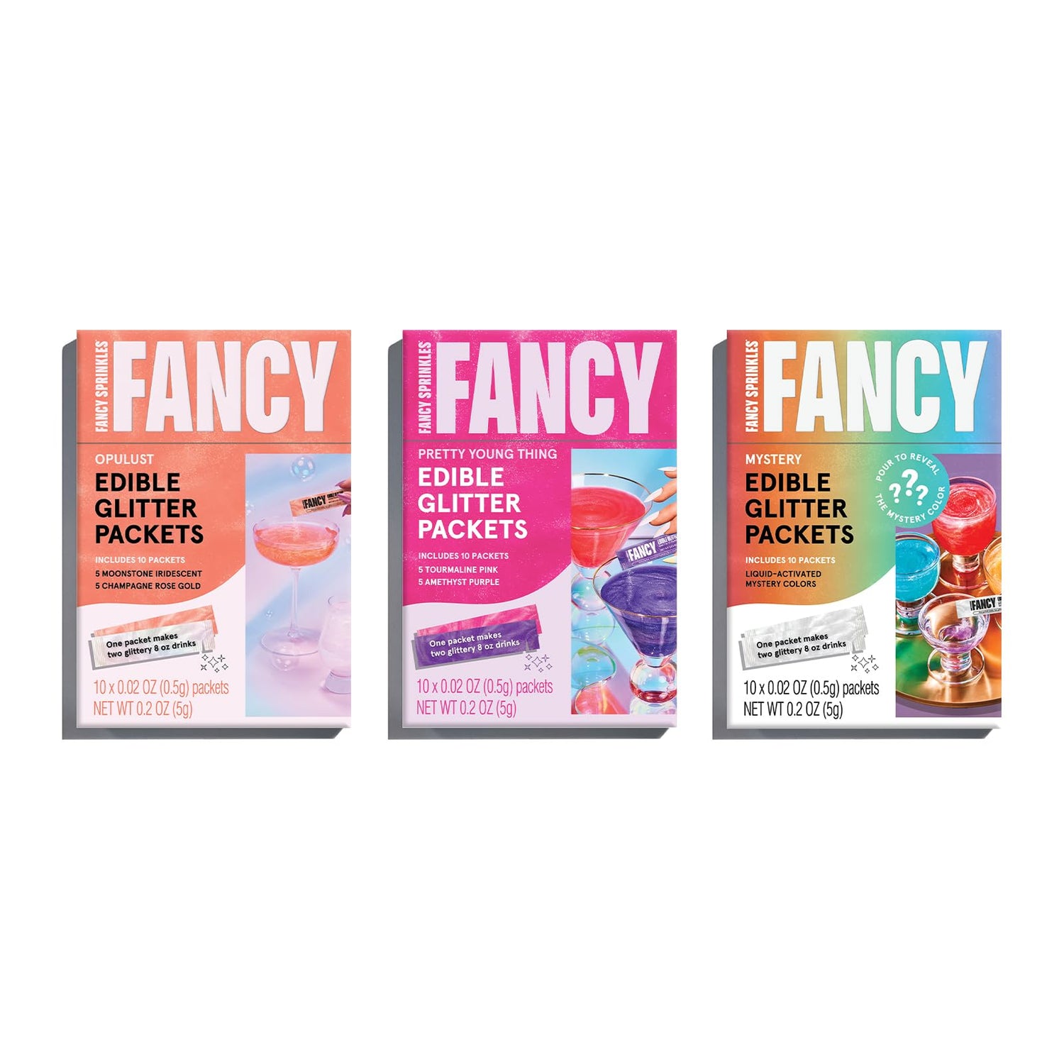 Fancy Sprinkles MVP Set Opulust packet adds dazzling sparkle to cocktails and celebratory drinks.