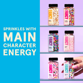 Fancy Sprinkles Pink Pinata Sprinkles stir into batter for colorful twist
