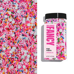 Fancy Sprinkles Pink Pinata Sprinkles on ice cream add festive color and crunch
