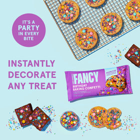 Fancy Sprinkles rainbow confetti mix adds vibrant color to treats