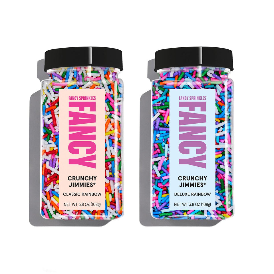 Fancy Sprinkles Summer Vibes Classic Rainbow Jimmies brighten desserts with color and crunch.
