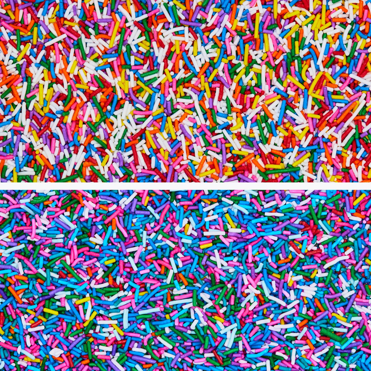 Fancy Sprinkles Summer Vibes Deluxe Rainbow Crunchy Jimmies add texture to treats.