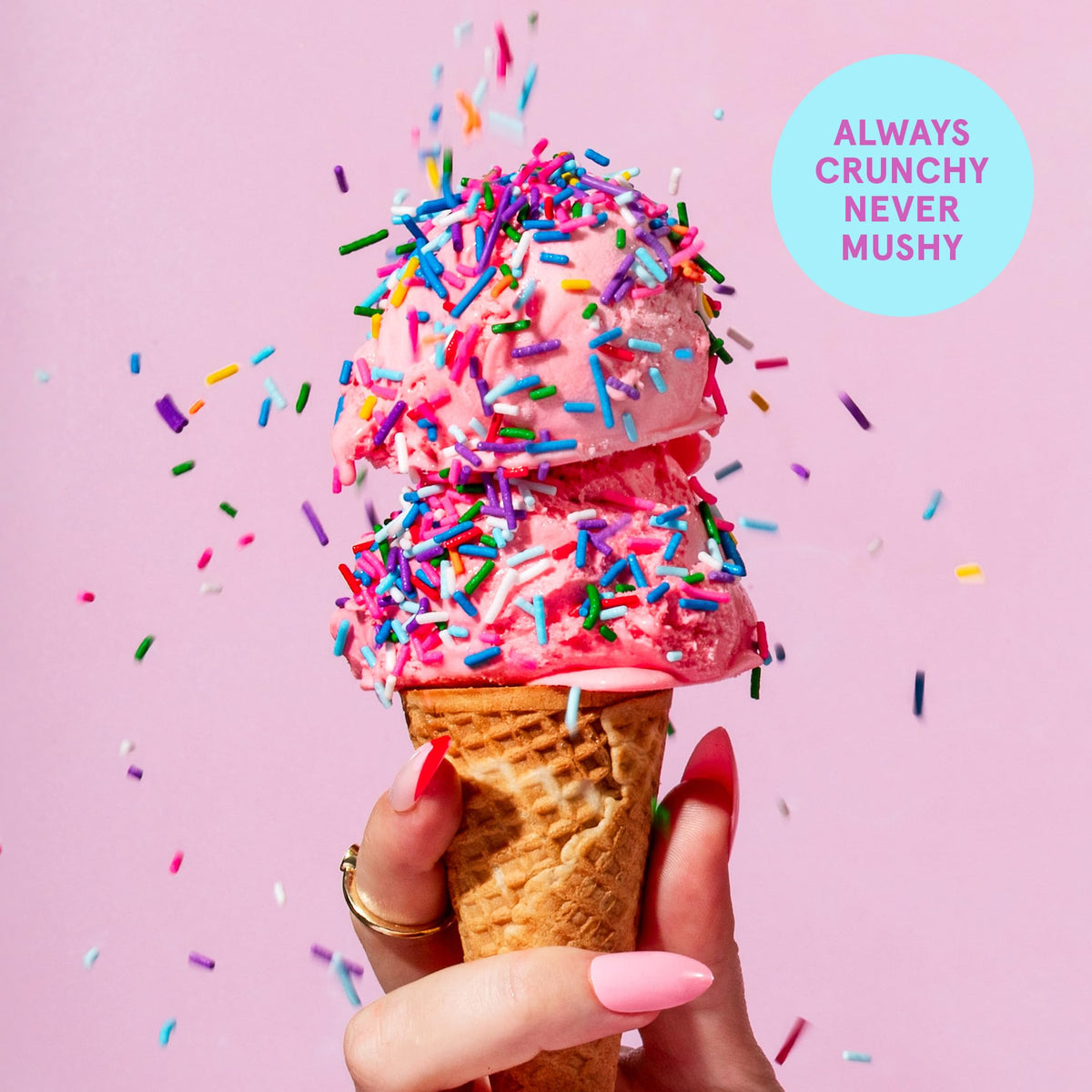 Fancy Sprinkles Summer Vibes Sundae Best Sprinkles brighten ice cream with crispy crunch.