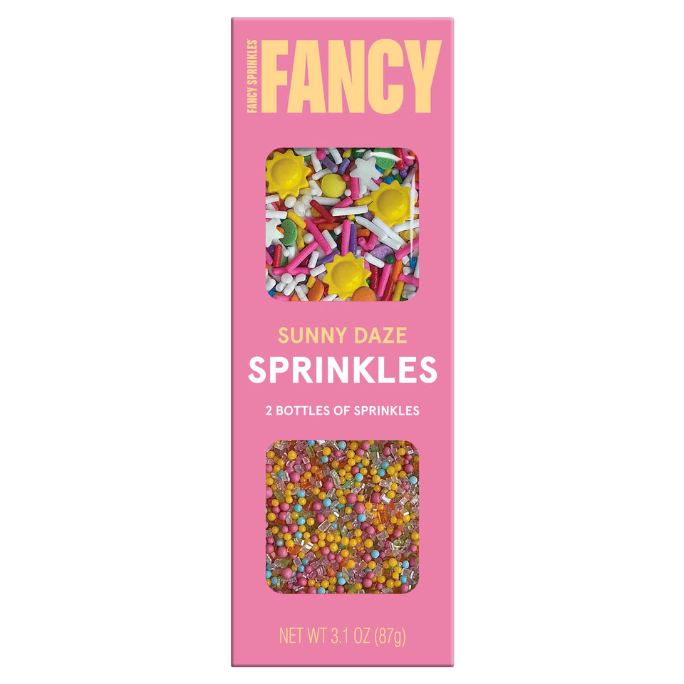 Fancy Sprinkles Funshine Sprinkles bottle pour (funshine-sprinkles-bottle-pour) adds crunchy color to ice cream.