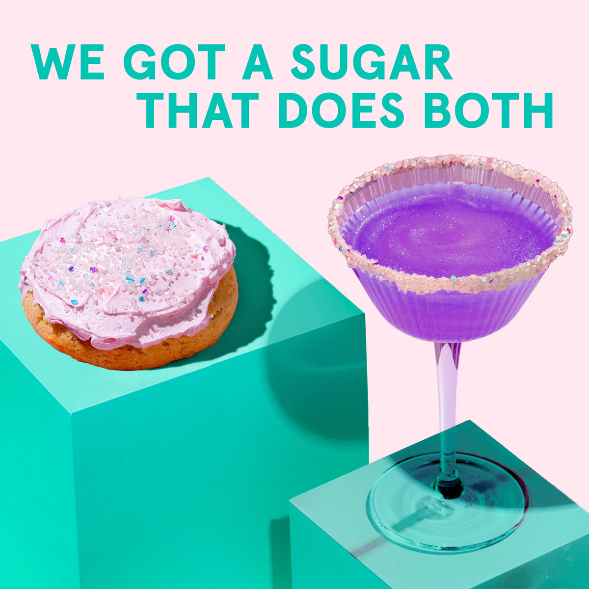 Fancy Sprinkles Unicorn Breath Sugar tops cupcakes with pearlescent blue pink and purple