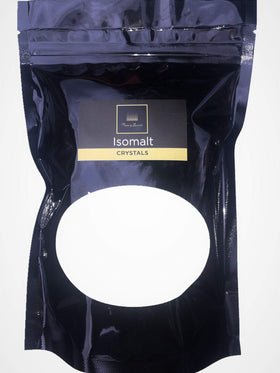 Fancy Sweets LLC Isomalt Crystals bag for sugar art decorations and easy handling.