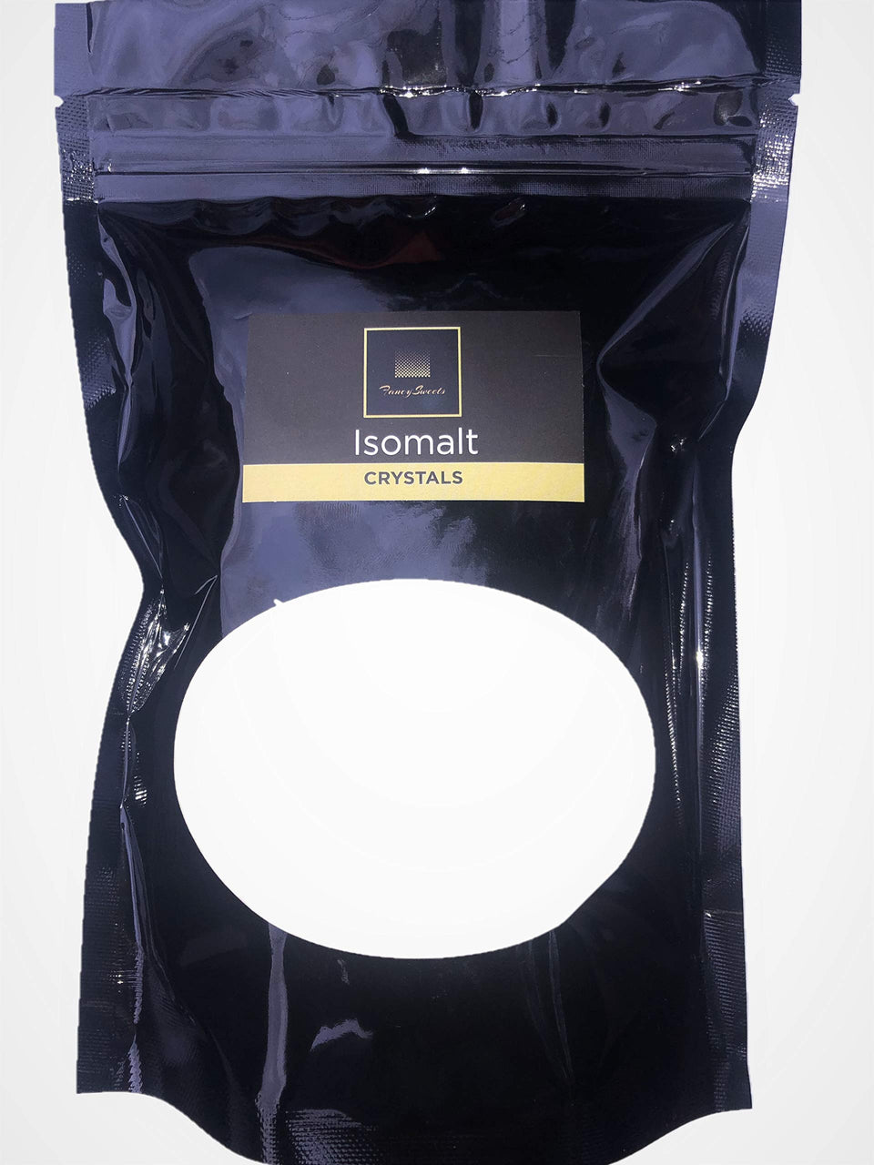 Fancy Sweets LLC Isomalt Crystals jar close-up for premium sugar art