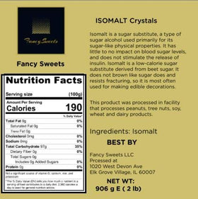 Fancy Sweets LLC Isomalt Crystals sugar art setup showcasing clear, glossy decorations.
