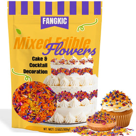 Fangkic dried edible flowers blend rose petals for vibrant cake decorations and cocktails