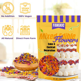 Fangkic edible flowers blend enhances cake decoration with natural hues