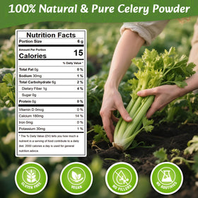 Fangkic Celery Powder ultrafine texture blends easily into drinks and batters.