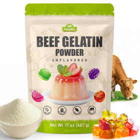Fangkic beef gelatin powder packaging showcases a premium gluten-free thickener.