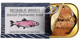 Fangst Regnbue Orred smoked trout tin, ideal for a quick, flavorful snack.