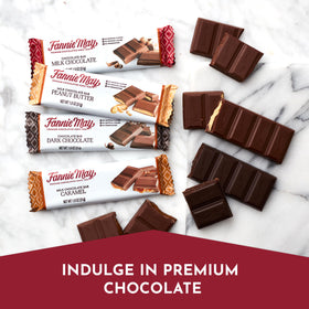 Fannie May milk chocolate peanut butter bar delivers creamy indulgence.