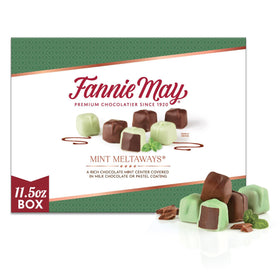 Fannie May Mint Meltaways gift box with mint centers ideal for sharing