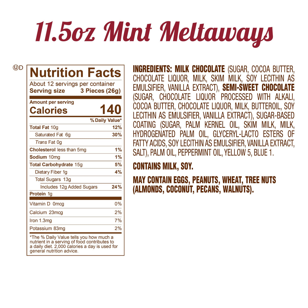 Fannie May Mint Meltaways creamy mint centers